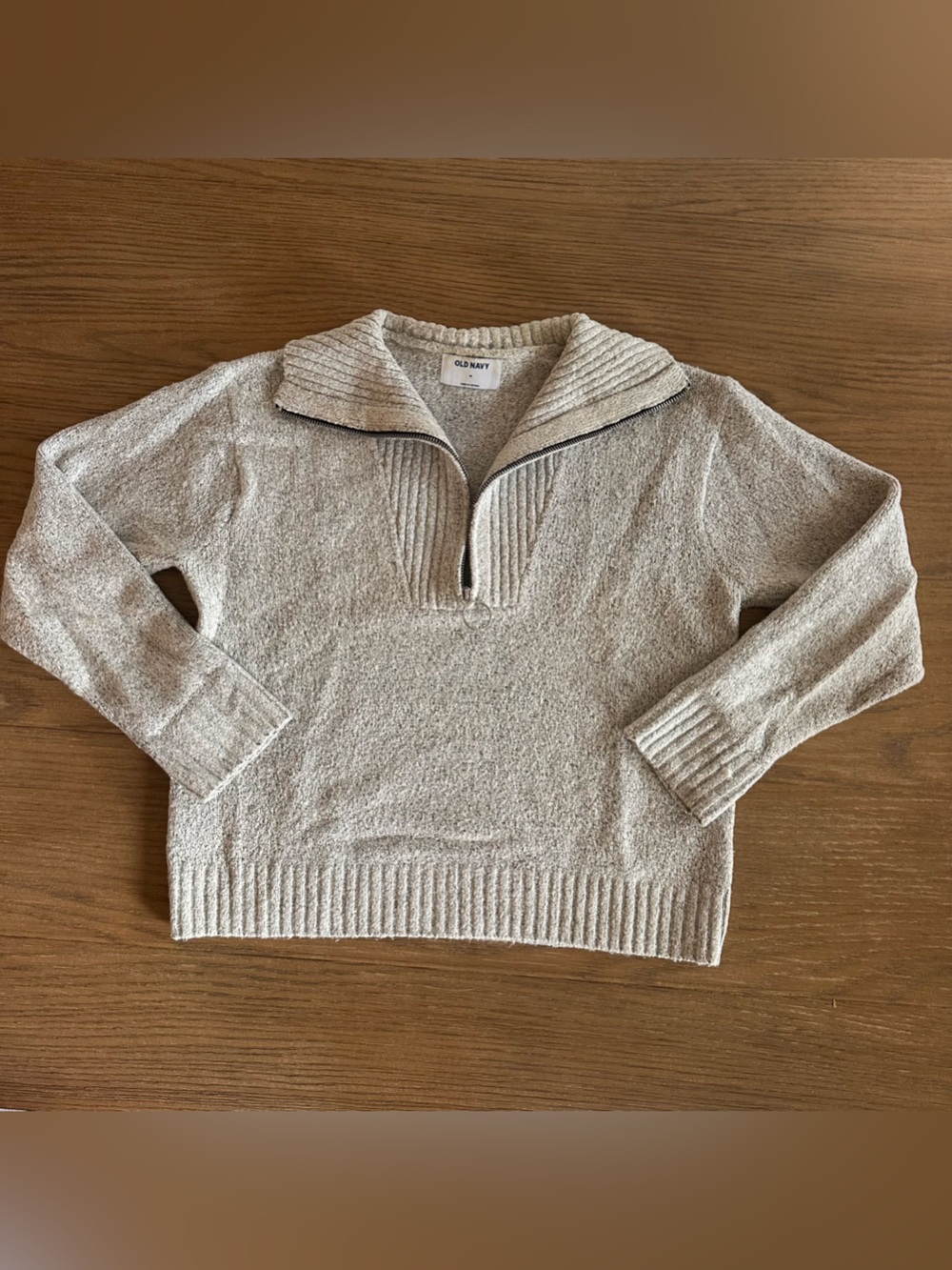Old Navy Women’s Medium Light Gray Quarter Zip Sweater Pullover